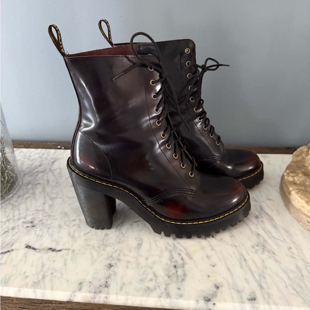 Dr. Martens Cherry Red Lace-Up Boots Size 10